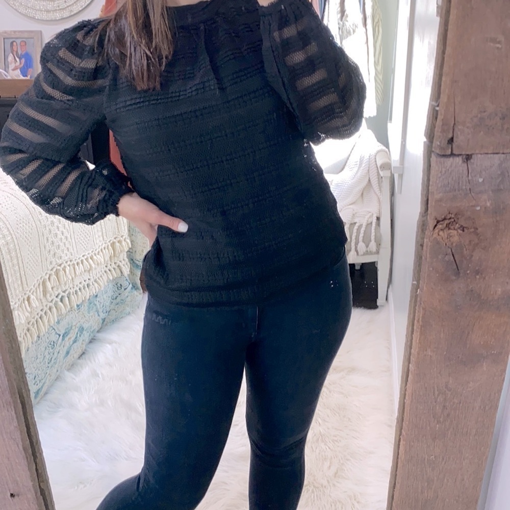 LOFT size small black lacey top